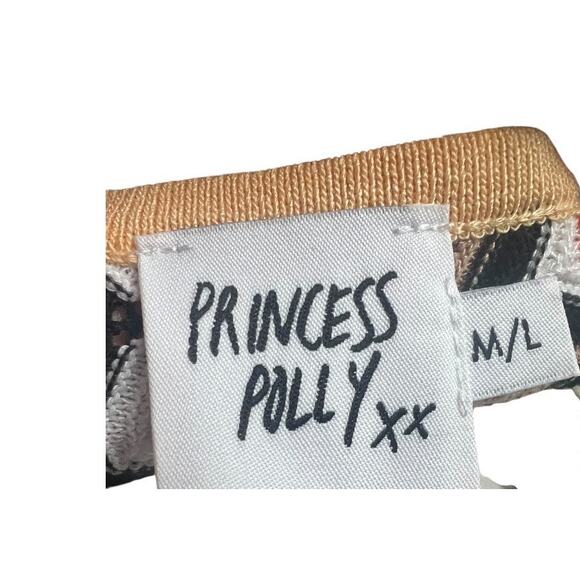 Princess Polly Retro Knit Bodycon Dress M / L Stretch V-neck Chevron Print - Picture 5 of 6